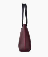 Burgundy long handle tote bag