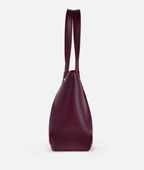 Burgundy suede shopping tote bag