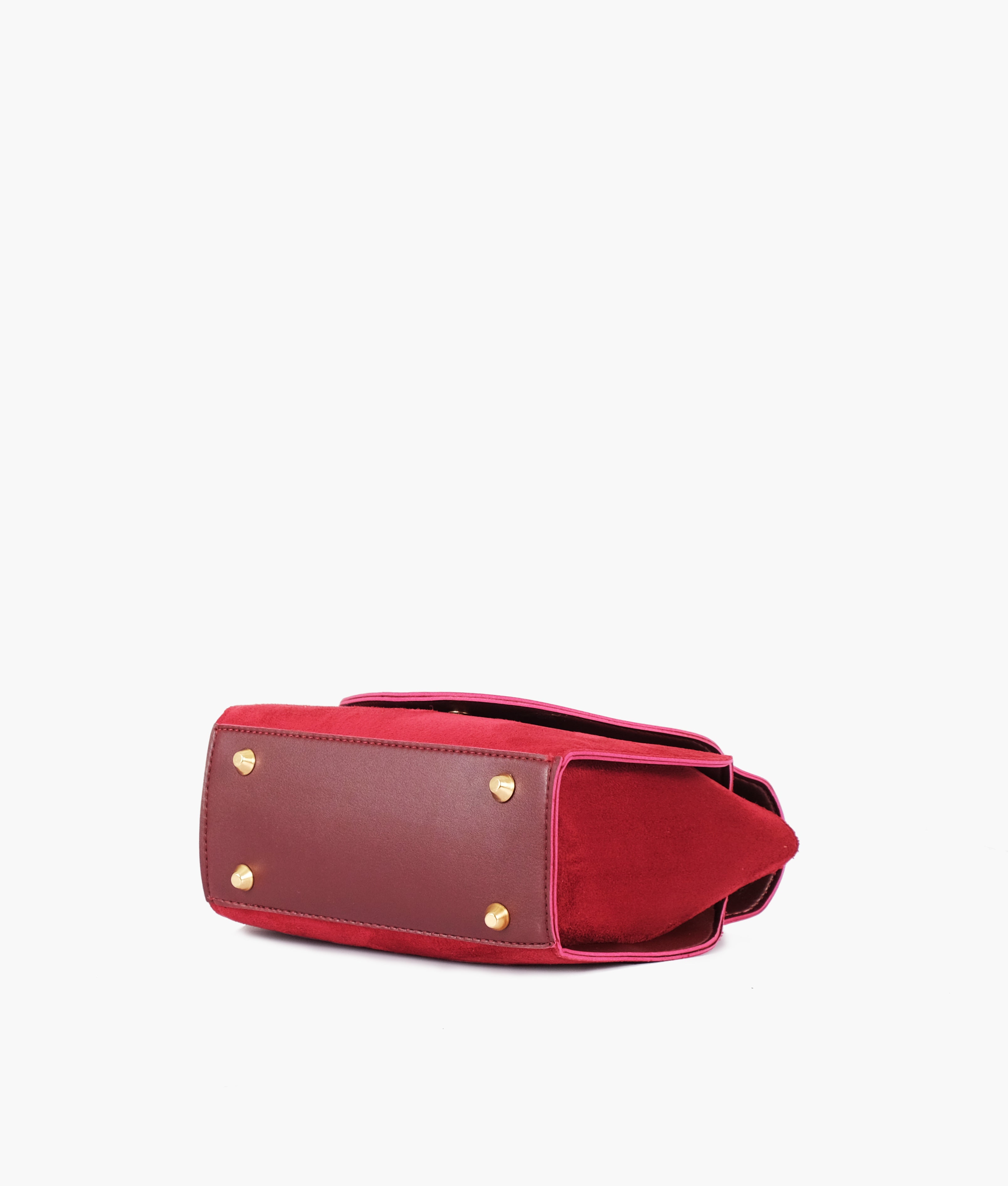 Burgundy top-handle hexagon bag