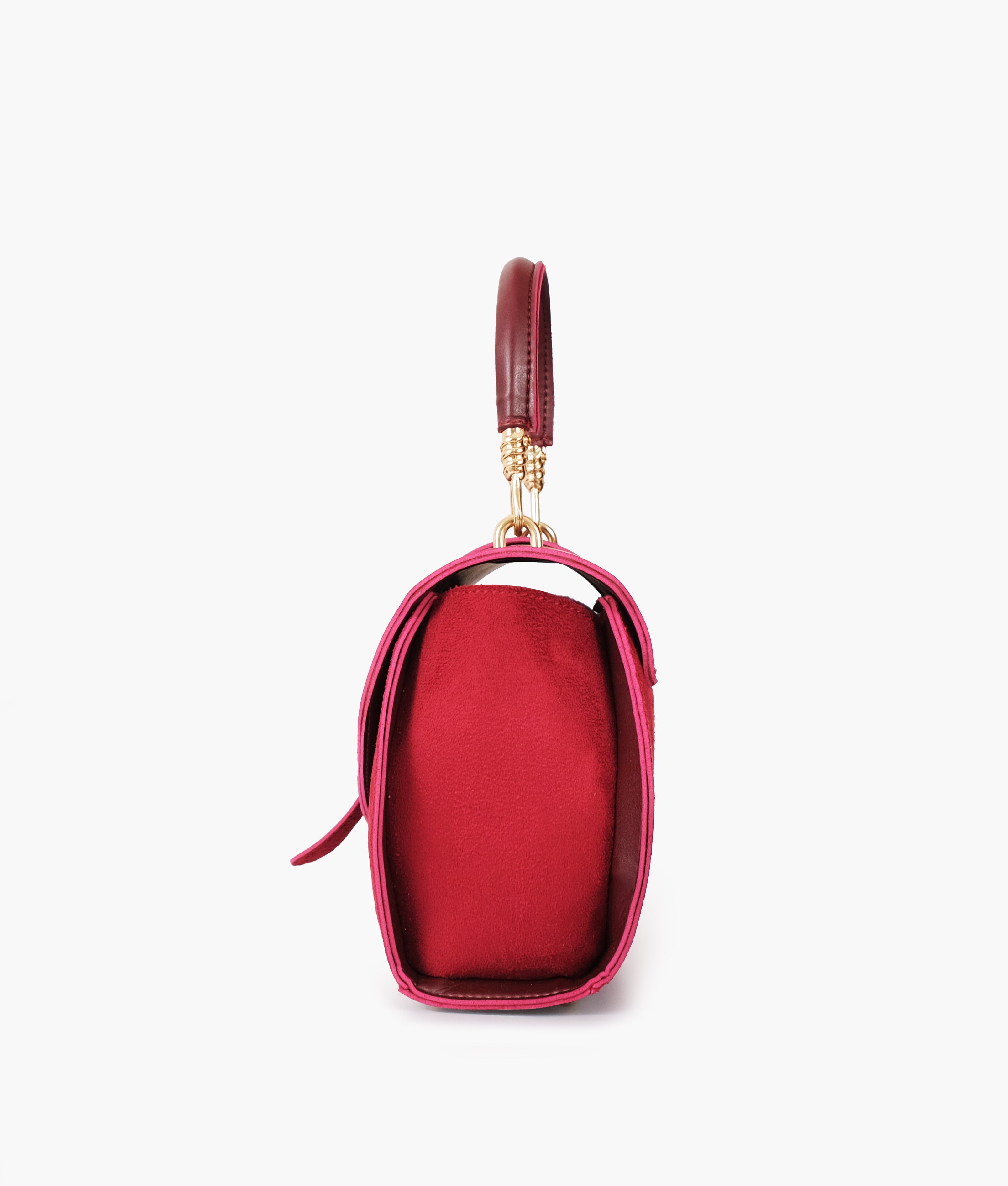 Burgundy top-handle hexagon bag