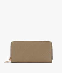 Coffee quilted pattern wallet