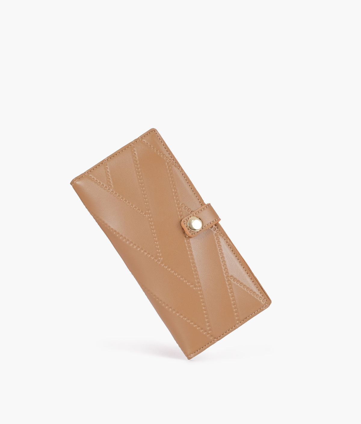 Coffee quilted two-fold wallet
