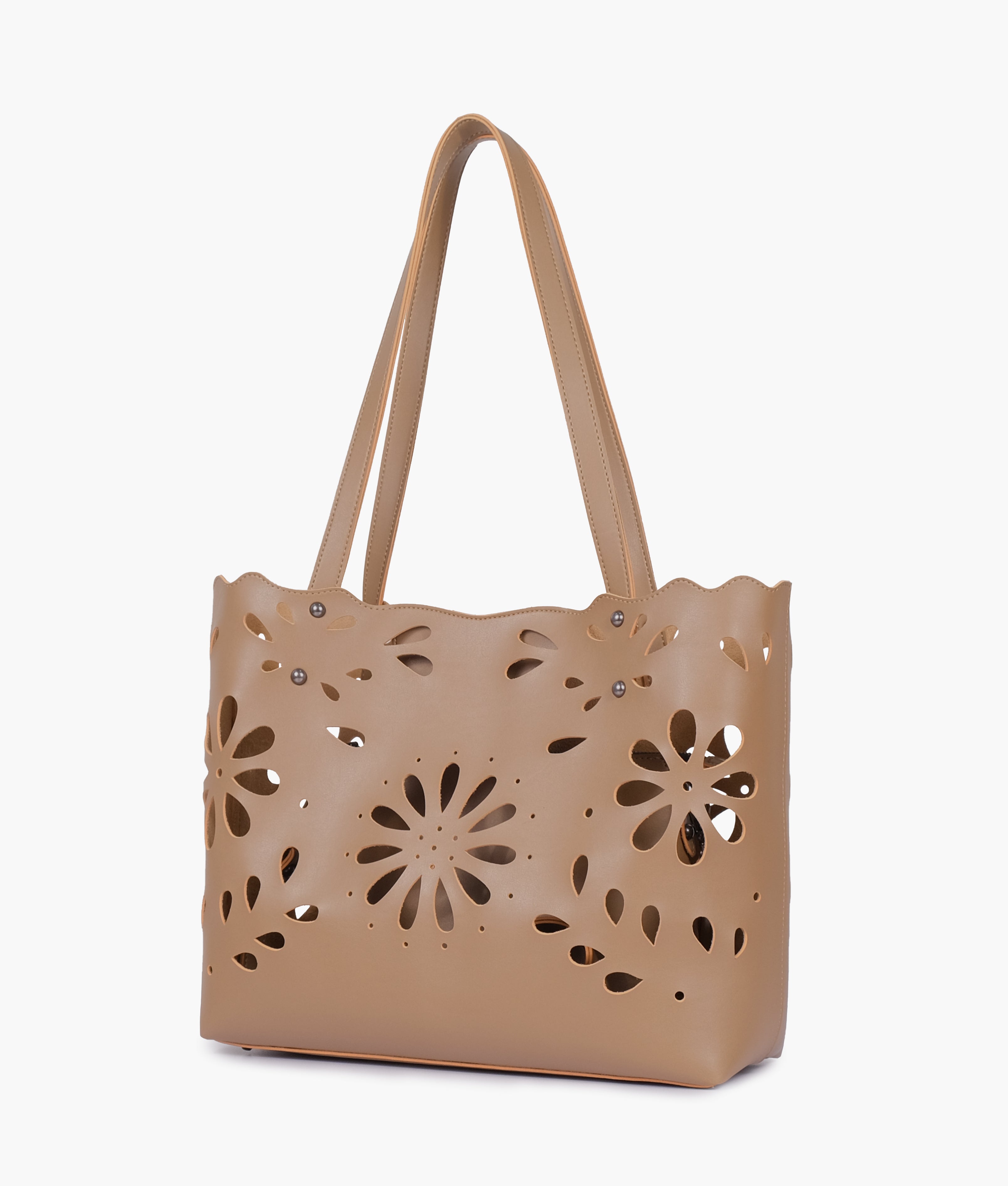 Coffee two-piece floral tote