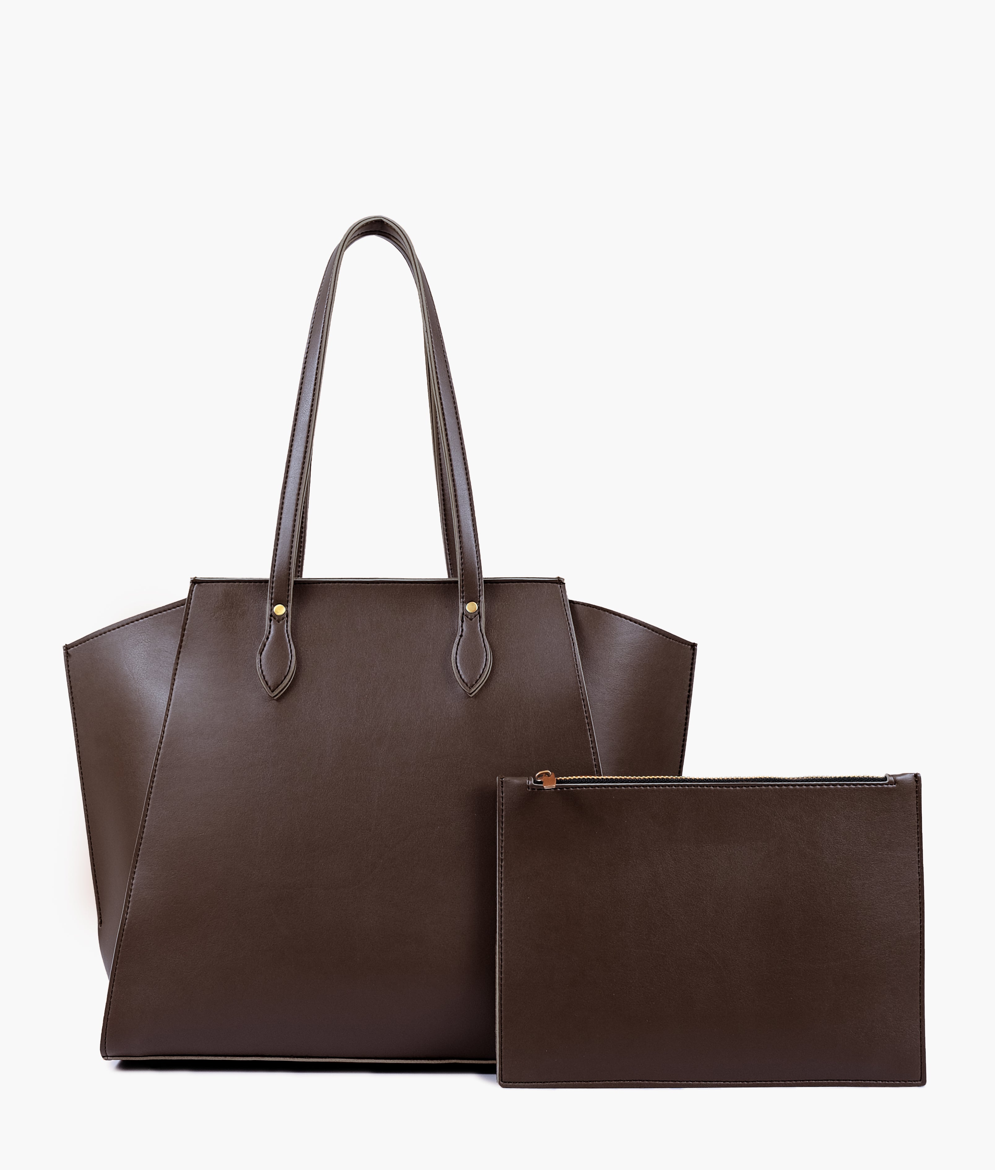 Dark brown classic tote bag