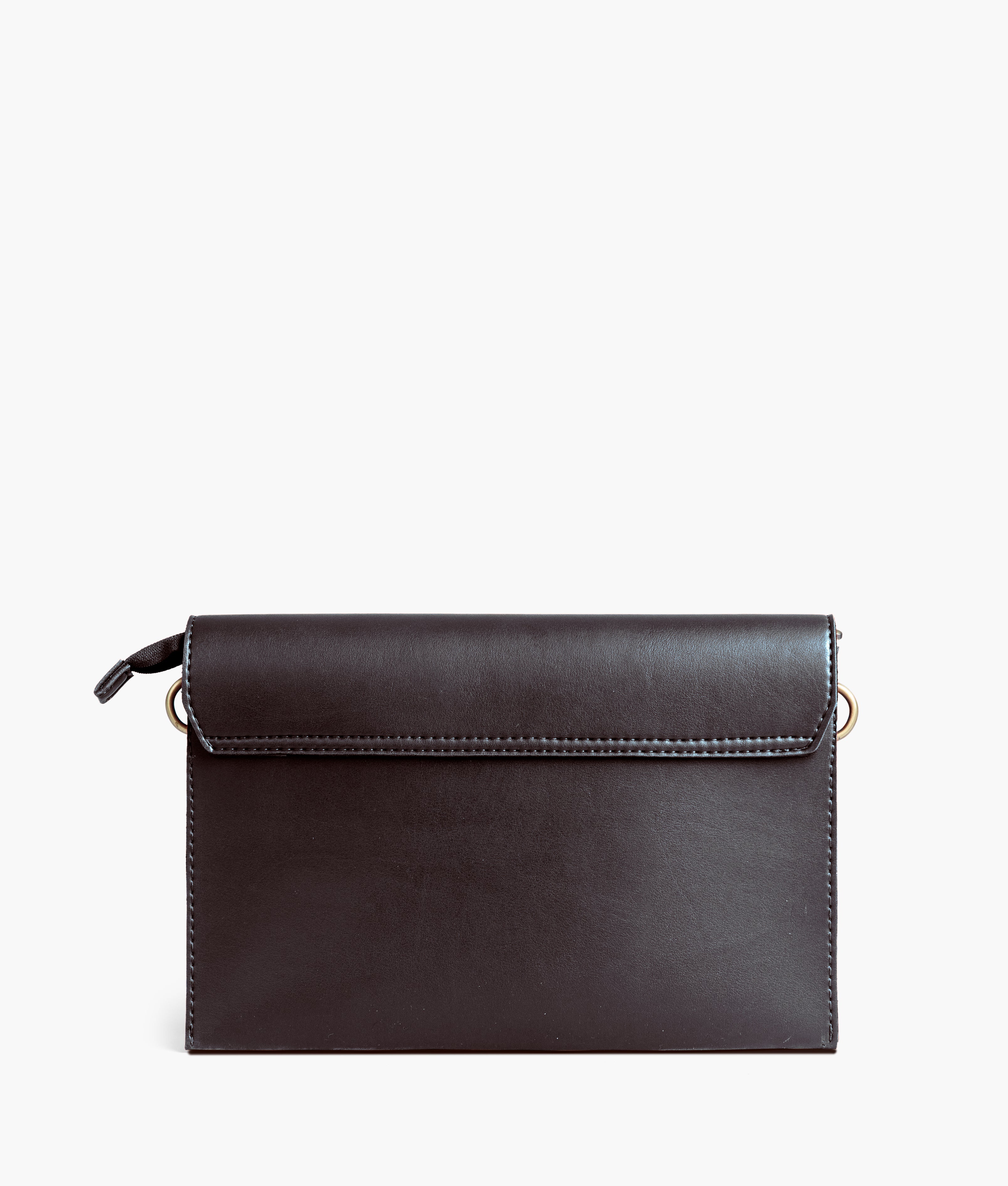 Dark brown envelope shoulder bag