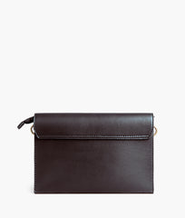 Dark brown envelope shoulder bag