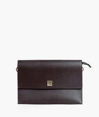 Dark brown envelope shoulder bag