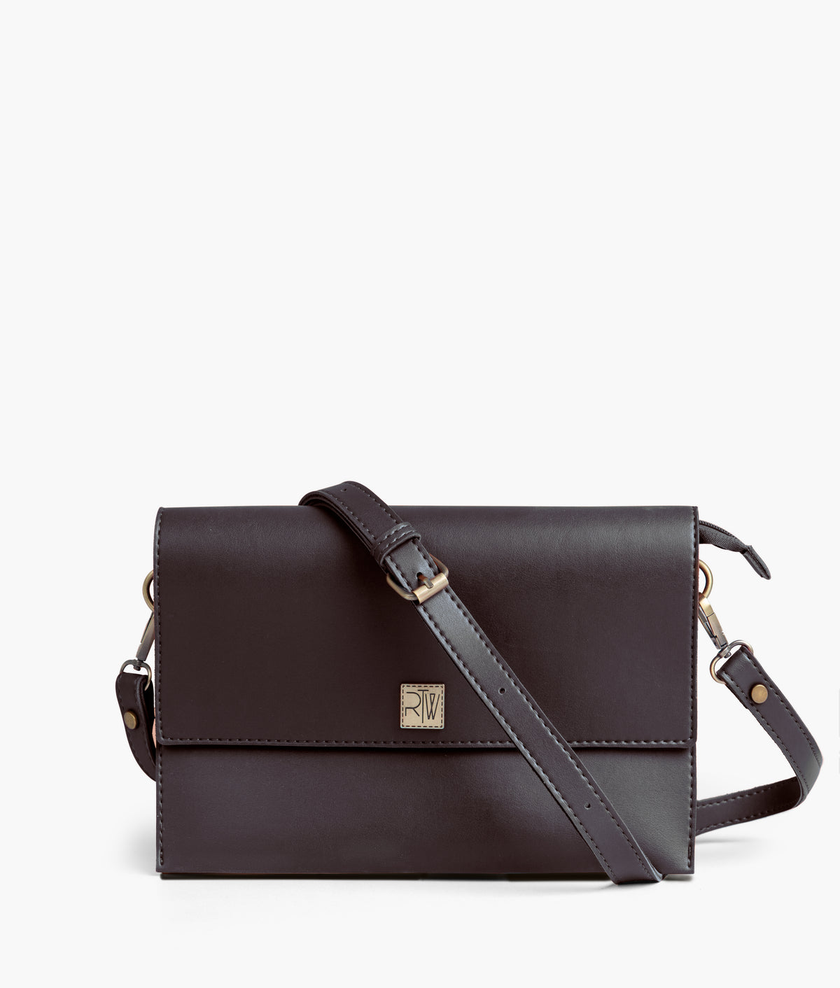 Dark brown envelope shoulder bag