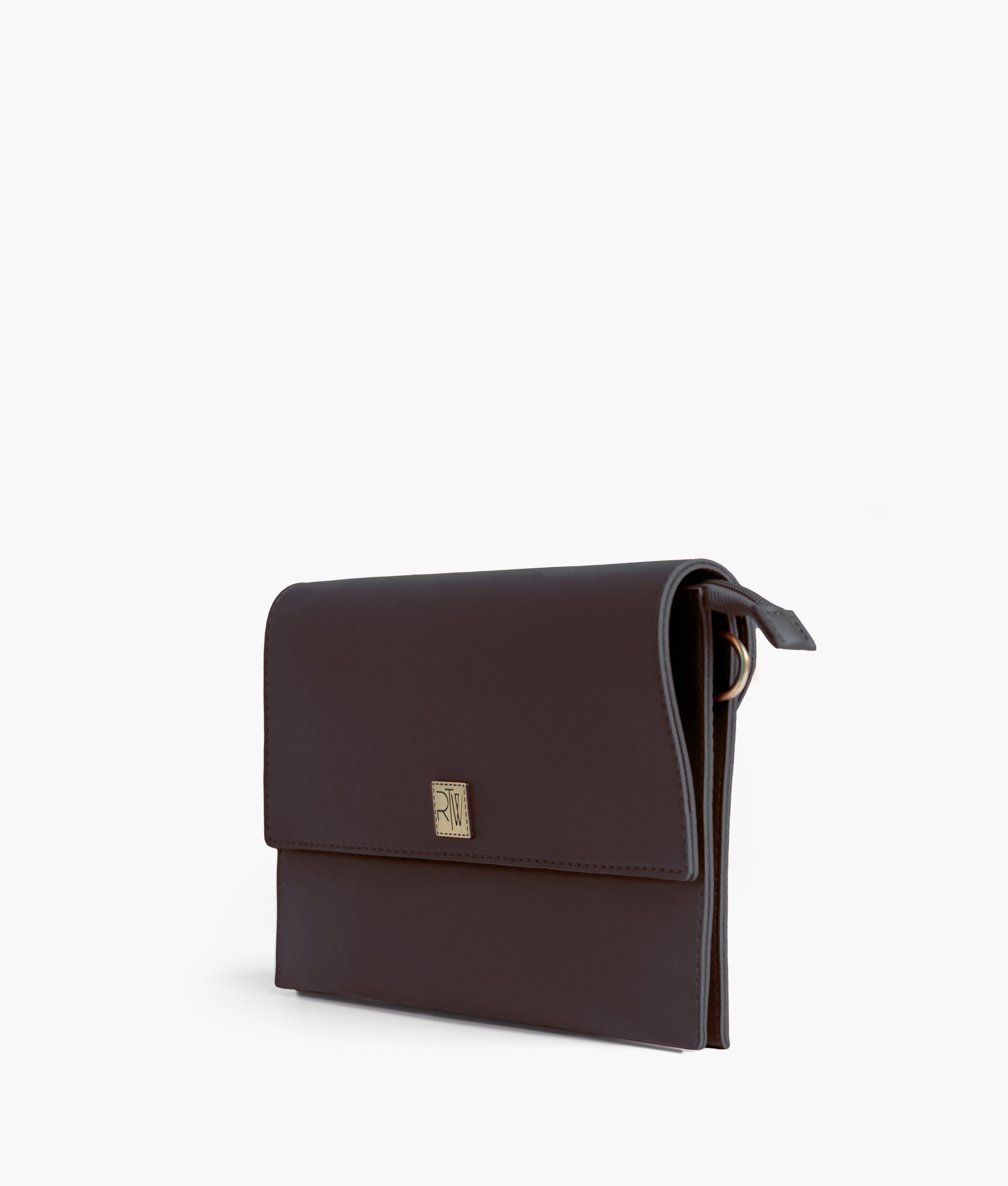 Dark brown envelope shoulder bag