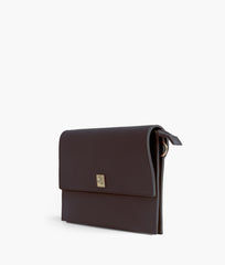 Dark brown envelope shoulder bag