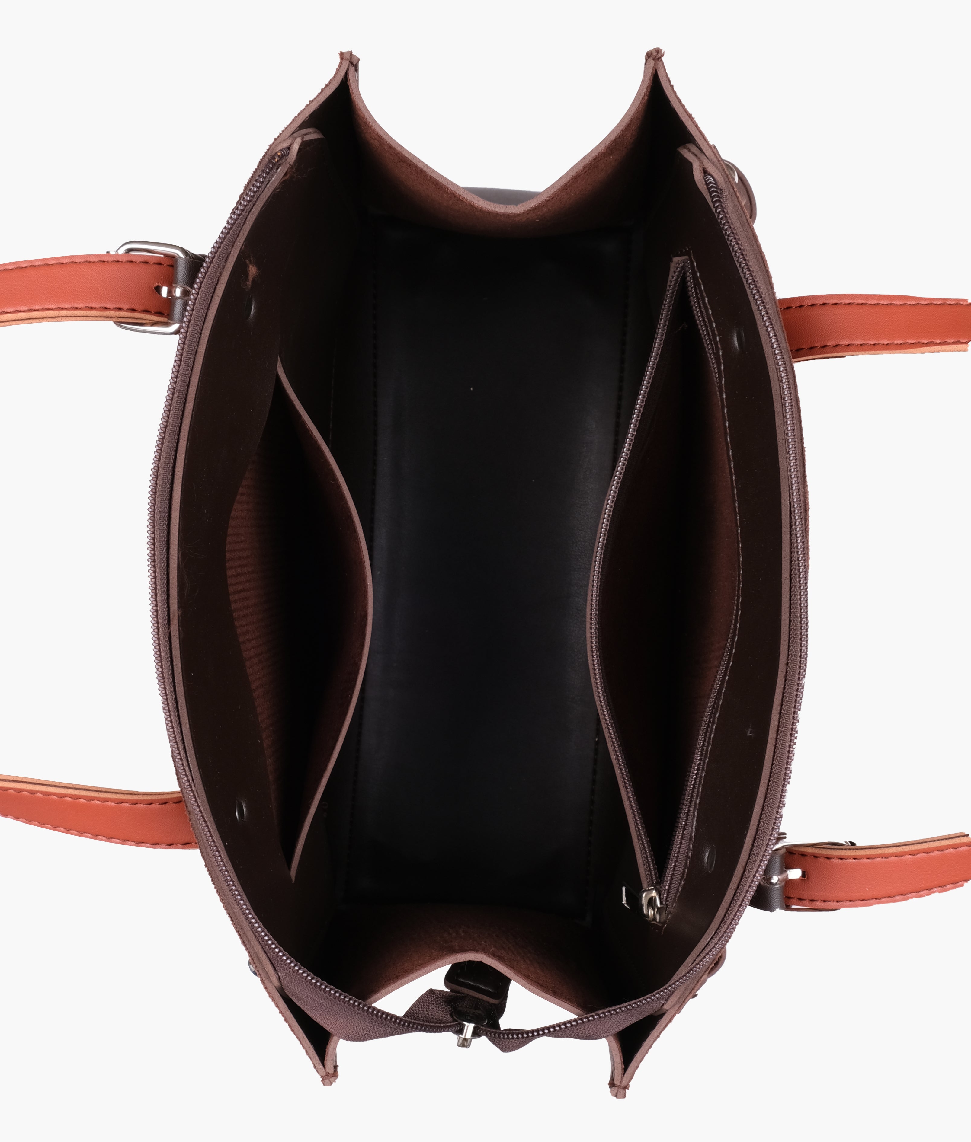 Dark brown suede satchel tote bag
