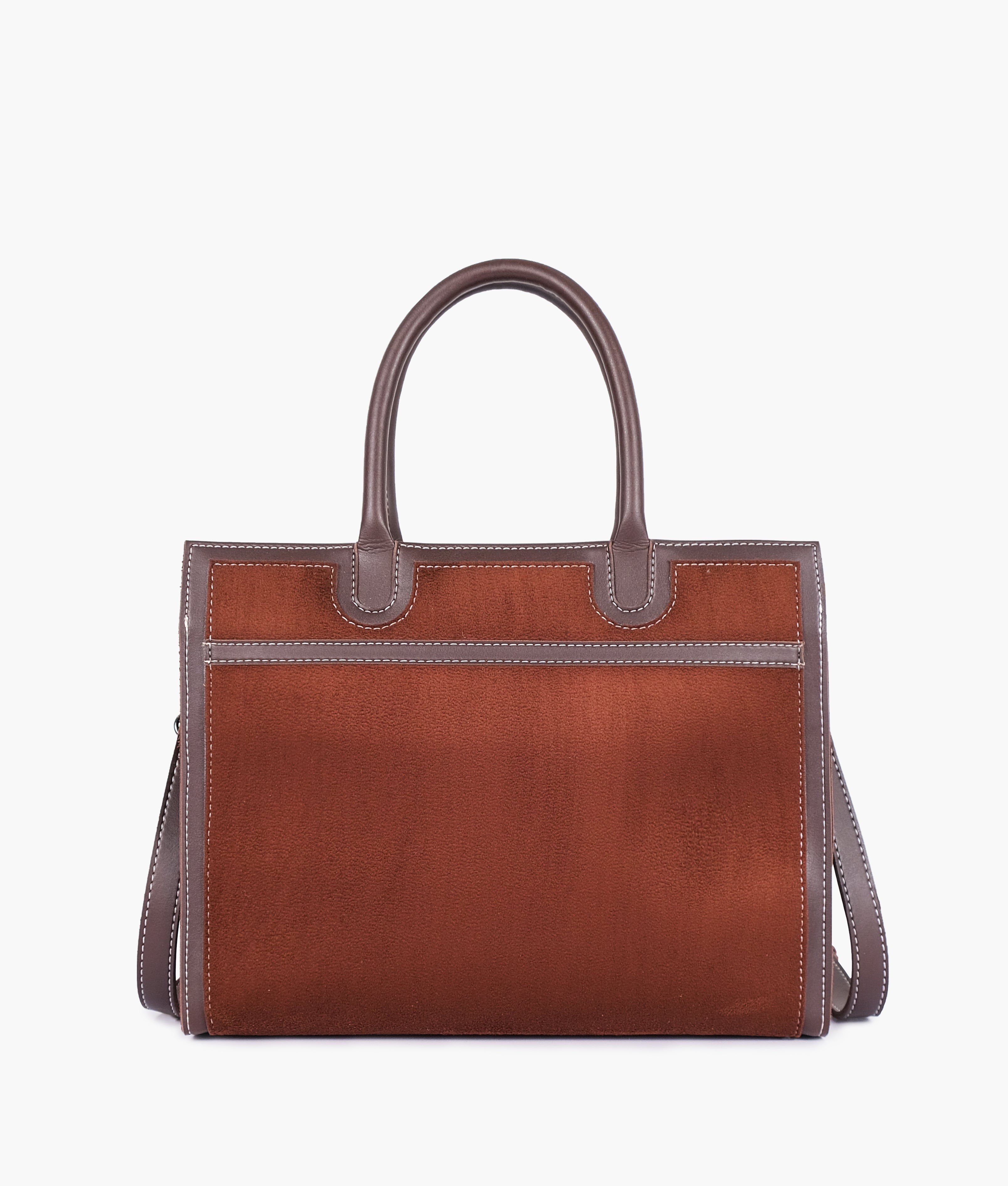 Dark brown suede vintage handbag