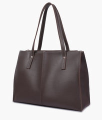 Dark brown work tote bag