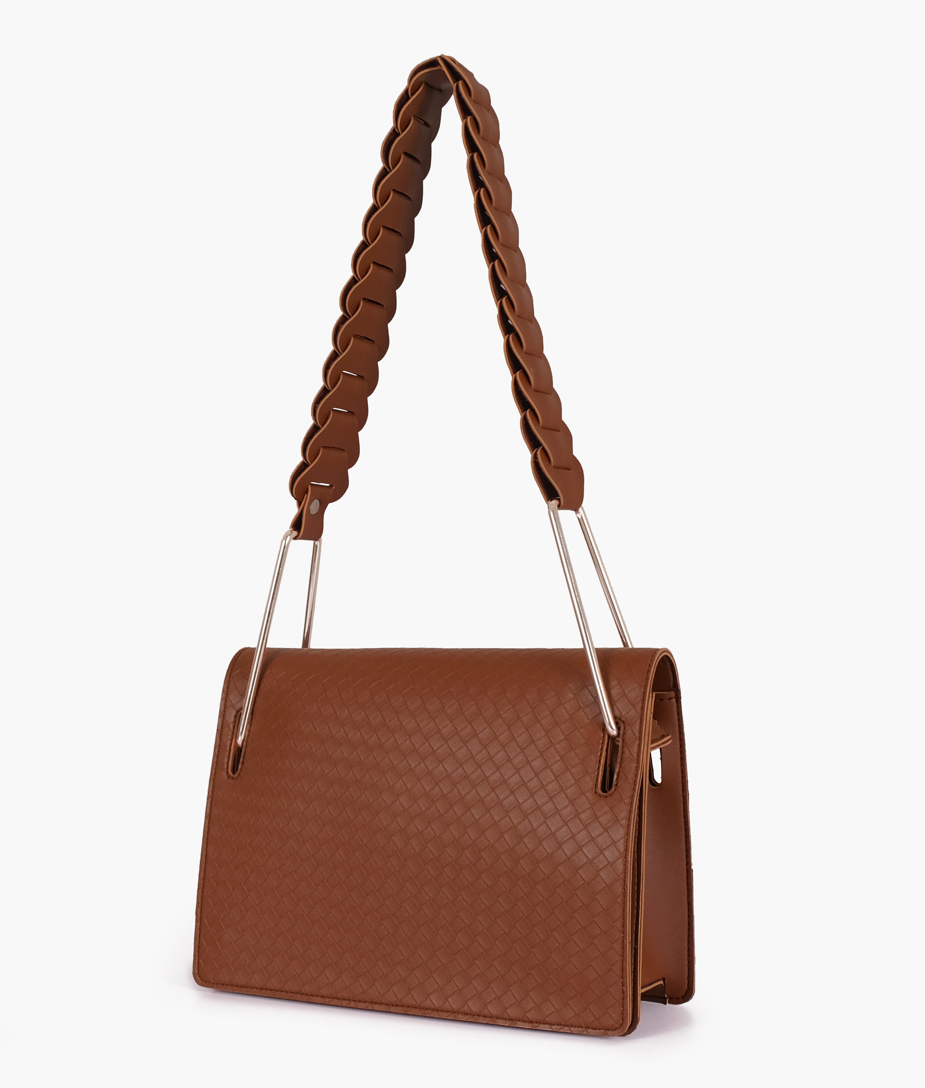 Brown loop strap shoulder bag