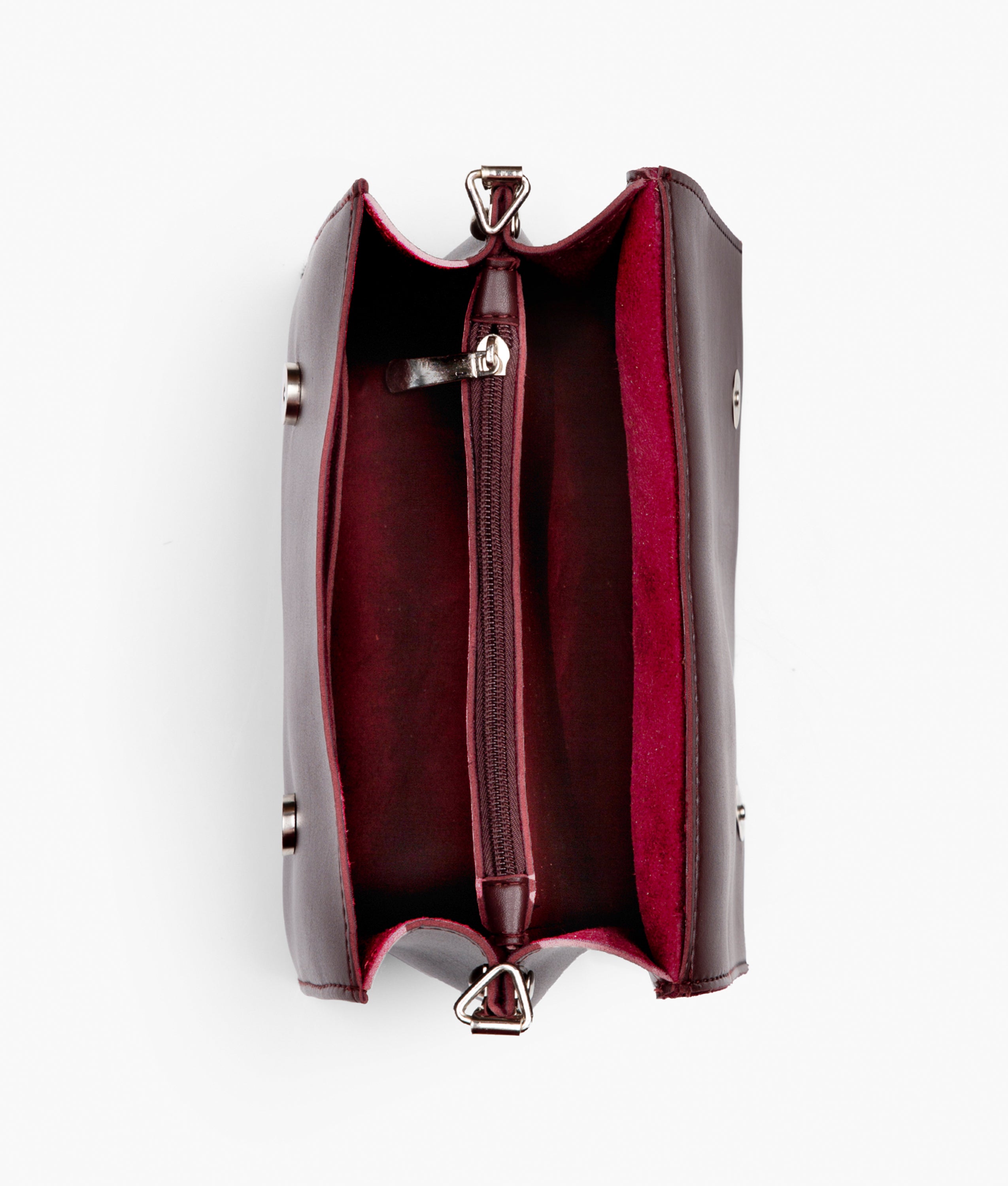 Burgundy mini cross-body bag
