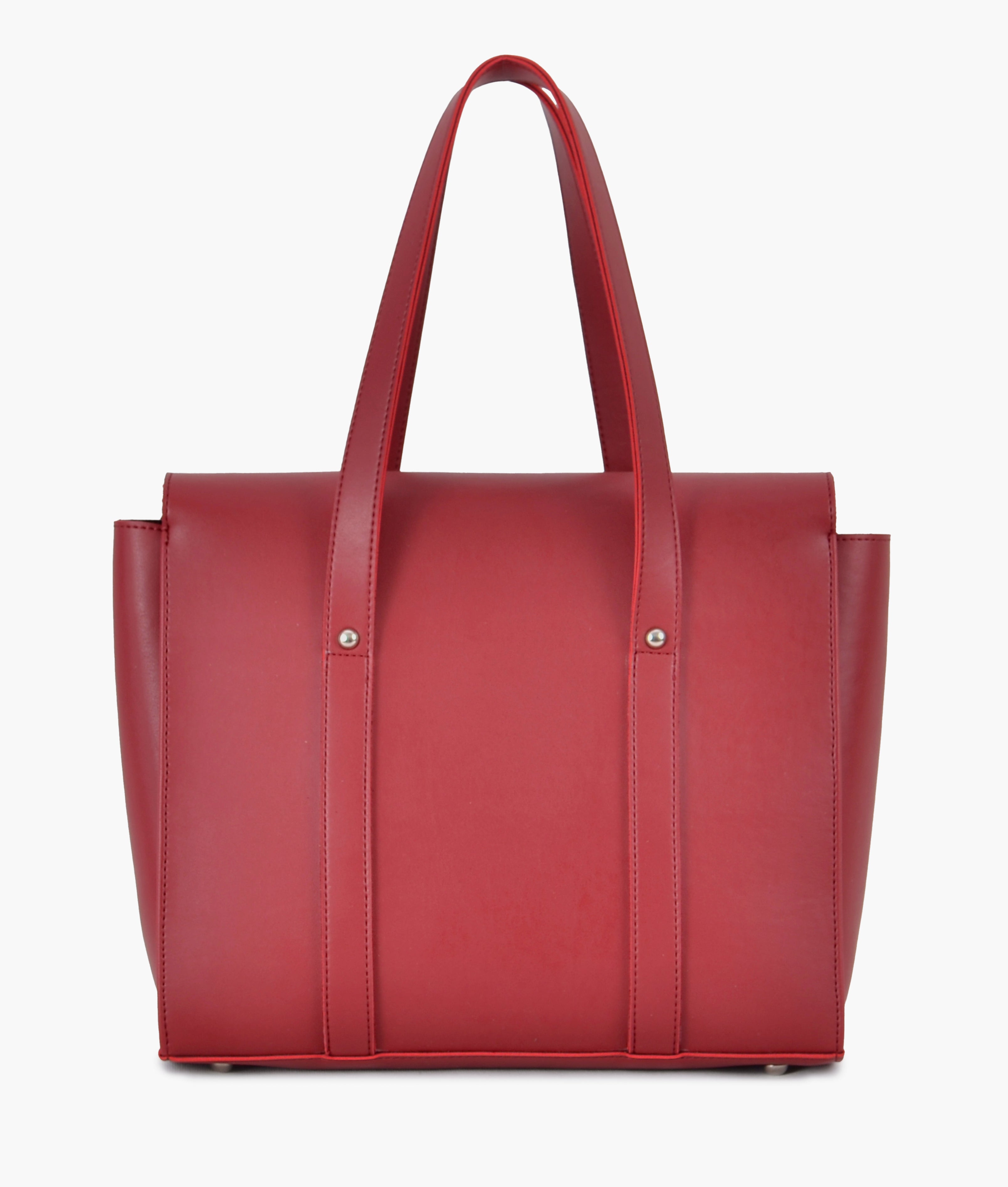 Maroon carry-all satchel bag