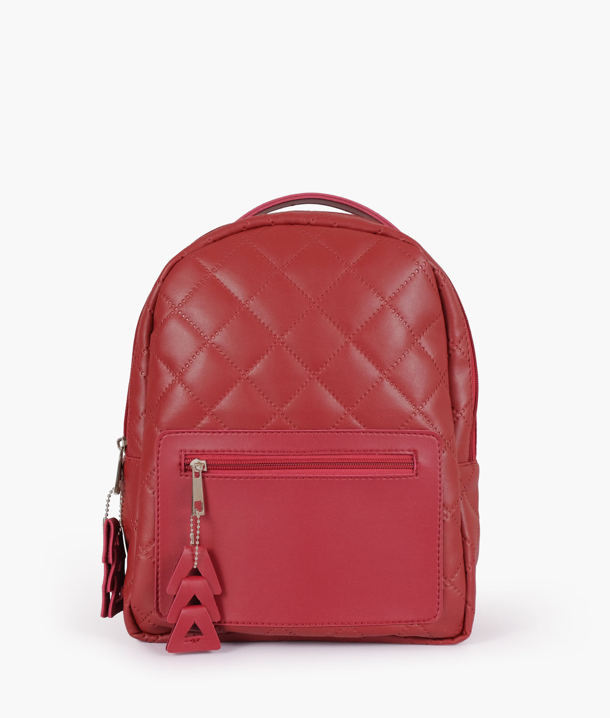 Maroon quilted mini backpack