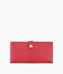 Maroon quilted two-fold wallet
