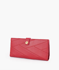 Maroon quilted two-fold wallet
