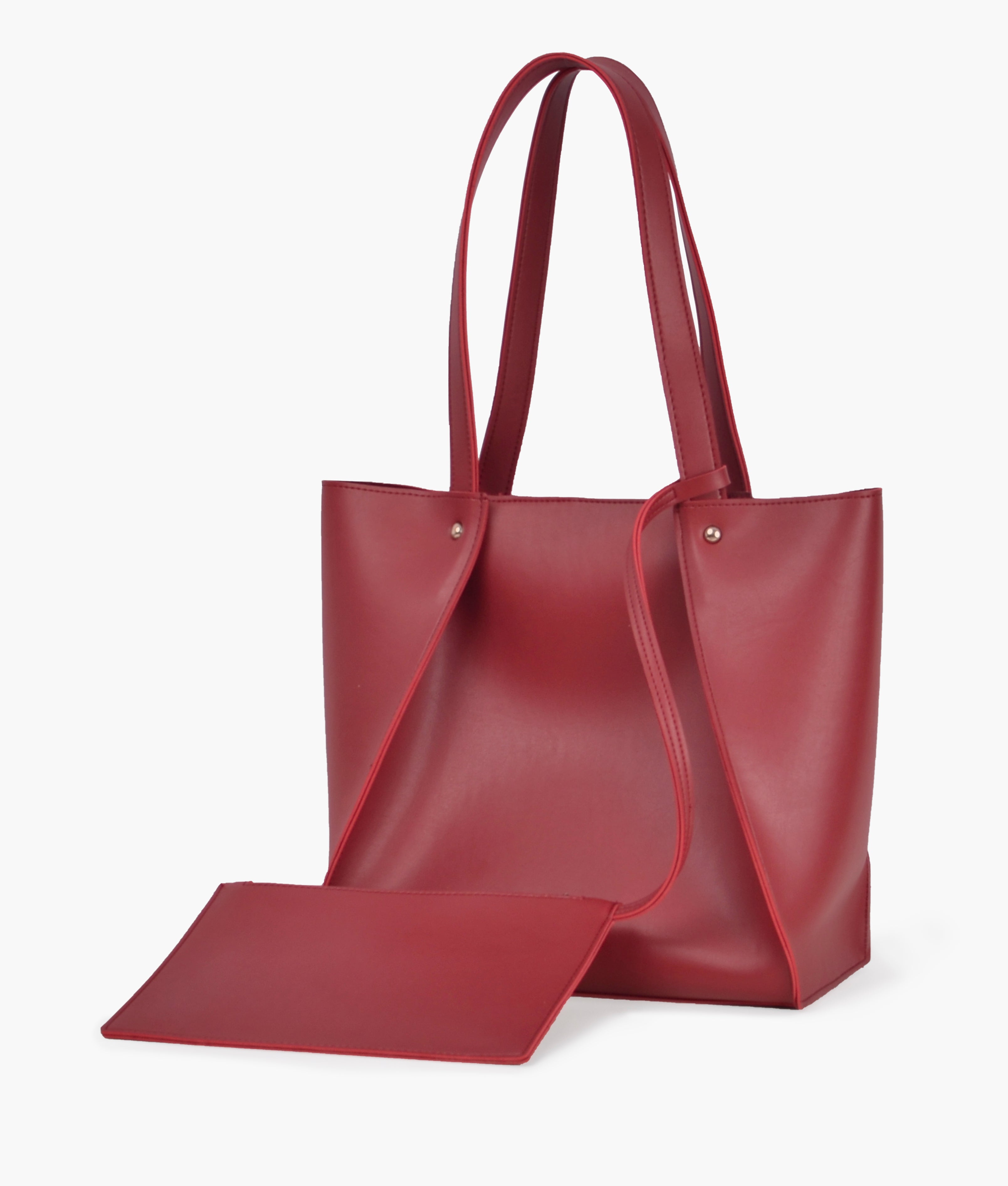 Maroon shopping tote bag