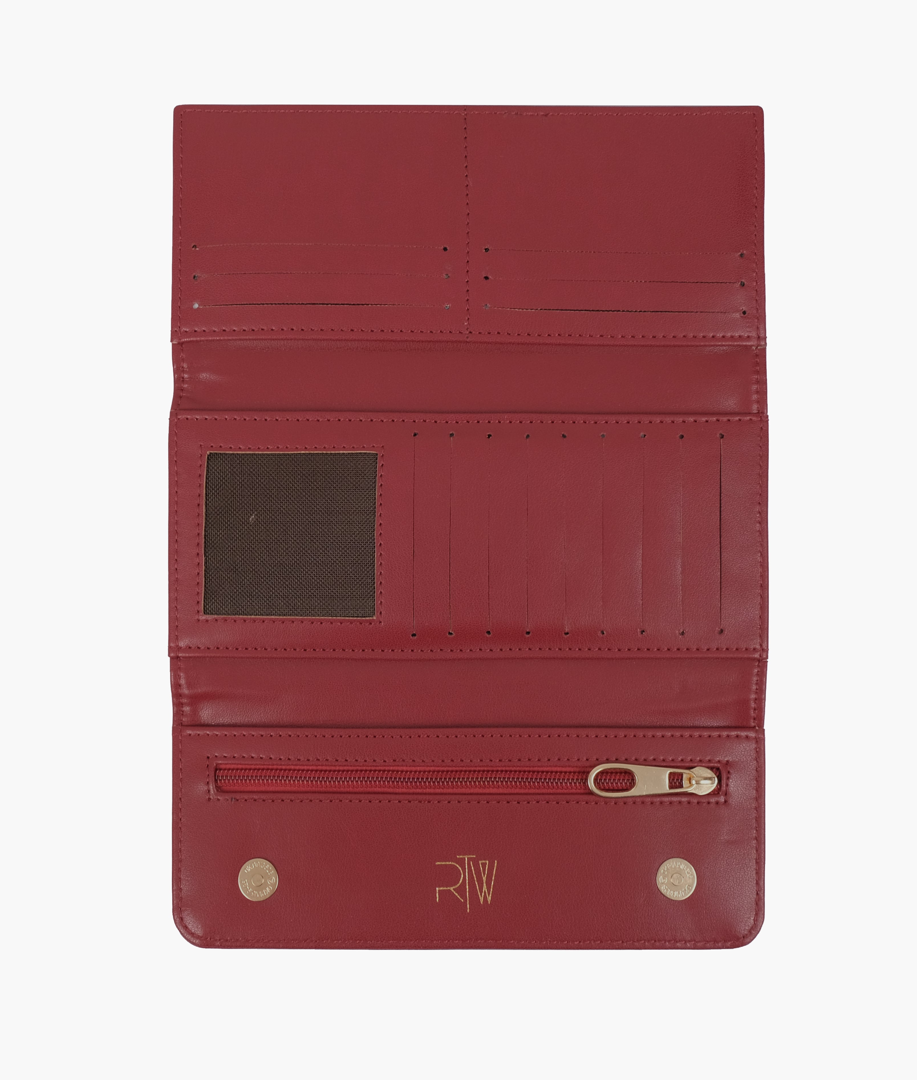 Maroon three-fold wallet