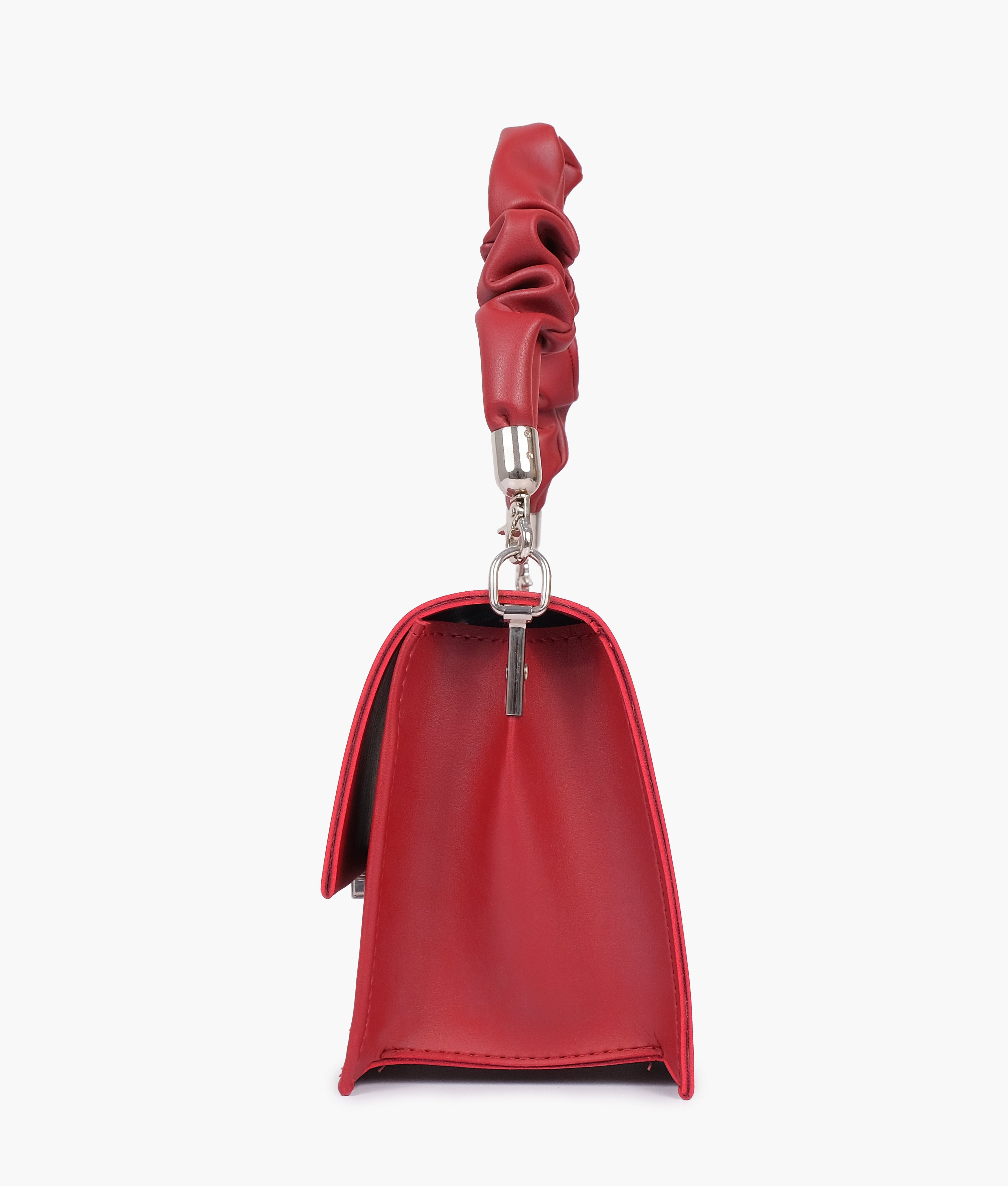 Maroon top-handle mini cross-body bag