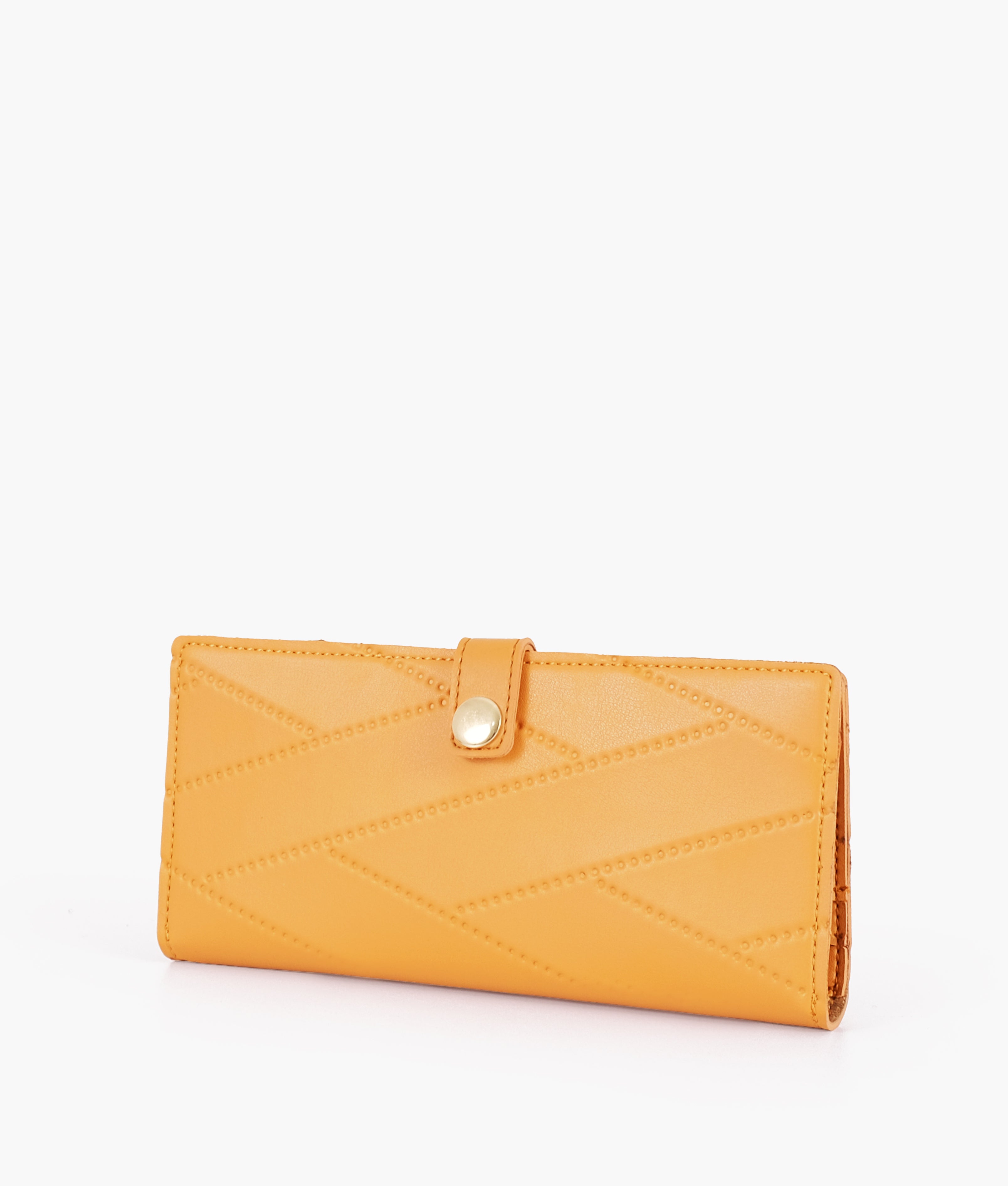 Mustard quilted two-fold wallet
