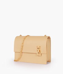 Off-white chain shoulder bag with twist lock