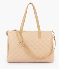Off-white quilted carryall tote bag