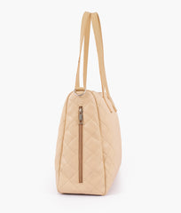 Off-white quilted carryall tote bag