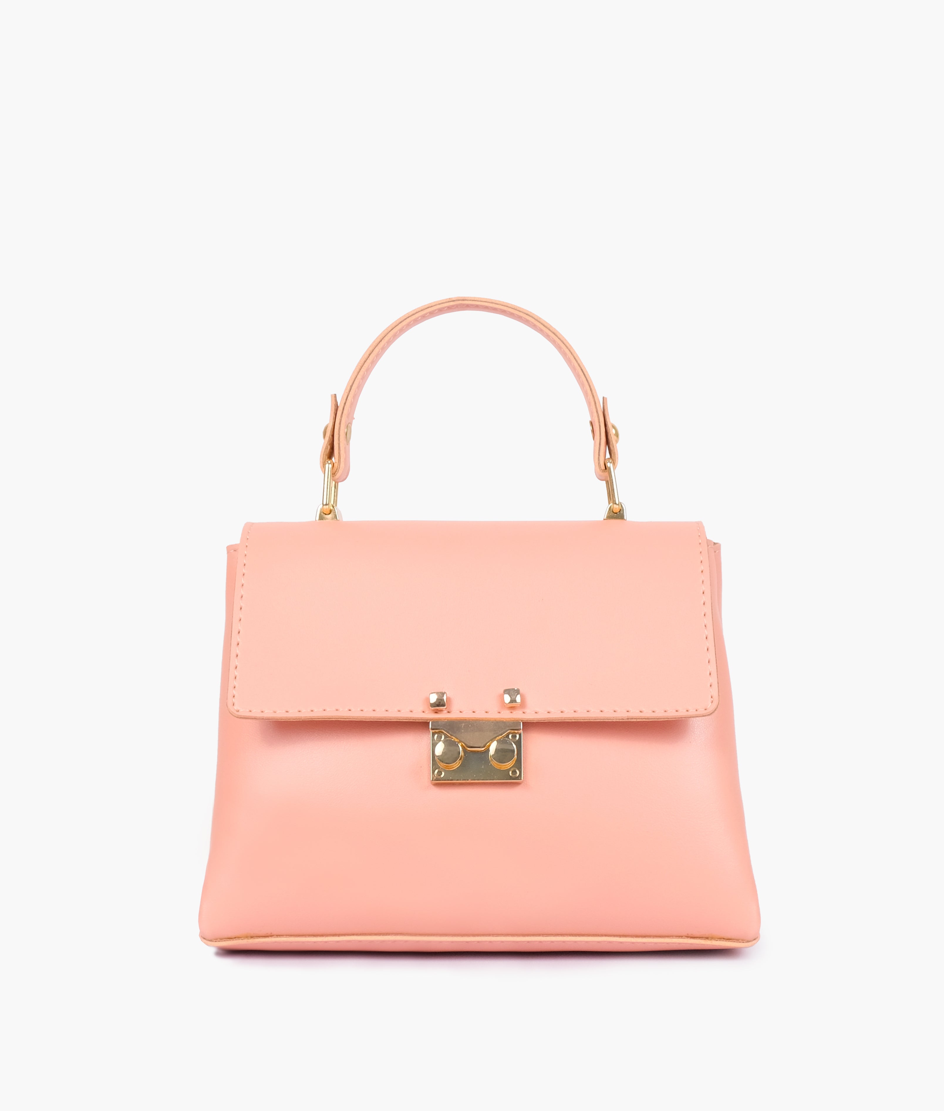 Peach mini top-handle bag