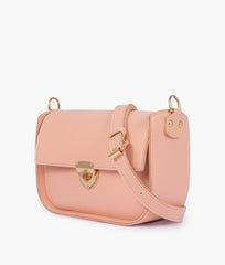 Peach saddle bag with twist lock
