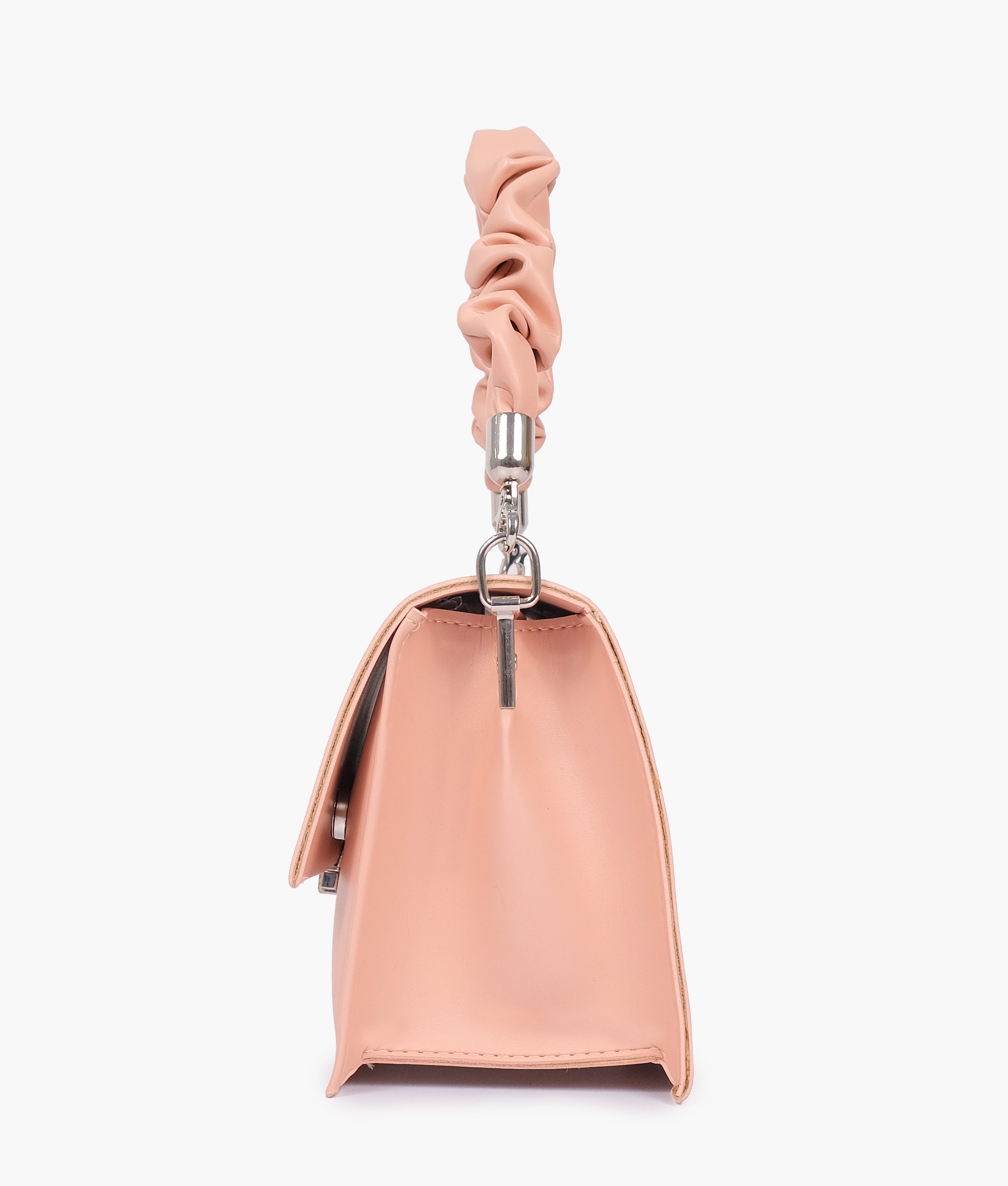 Peach top-handle mini cross-body bag