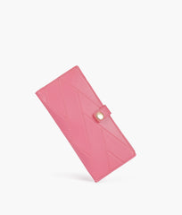 Pink quilted two-fold wallet