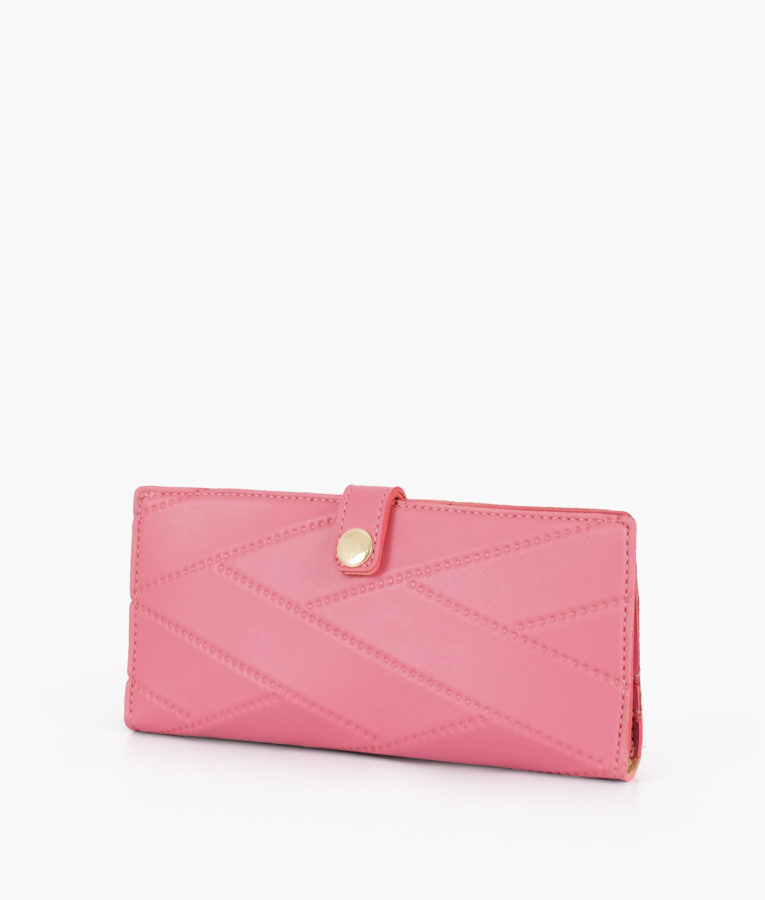 Pink quilted two-fold wallet