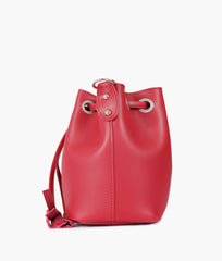 Maroon bucket bag