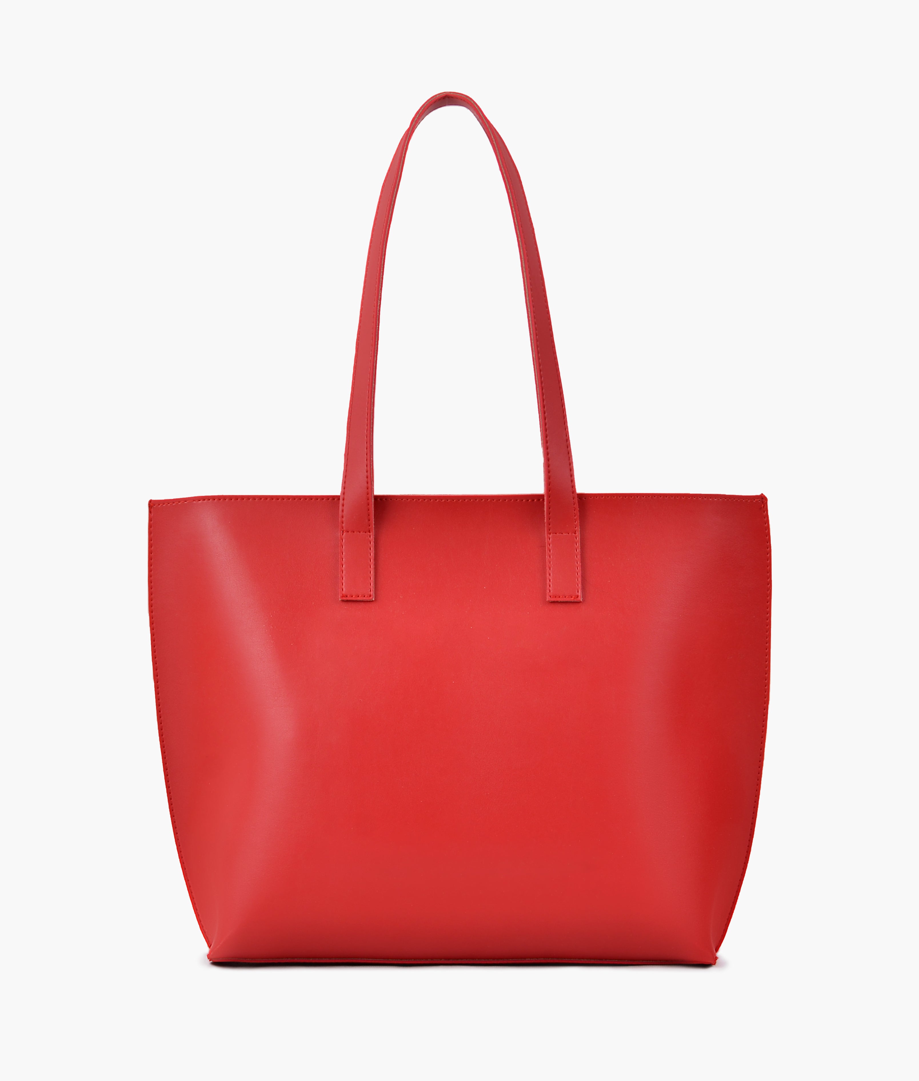 Red long handle tote bag
