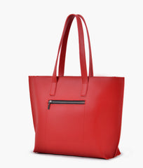 Red long handle tote bag