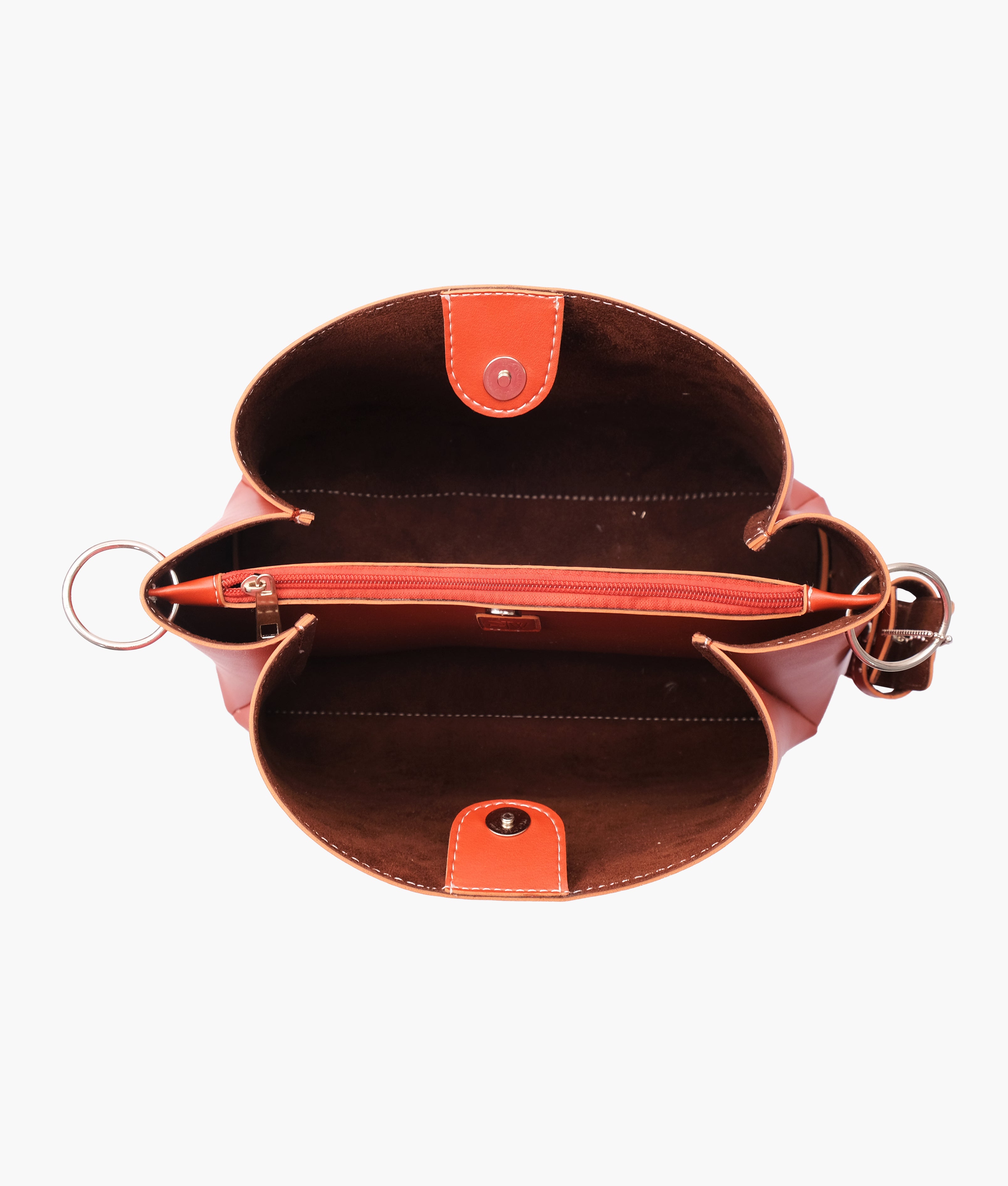 Rust handbag with braided handle