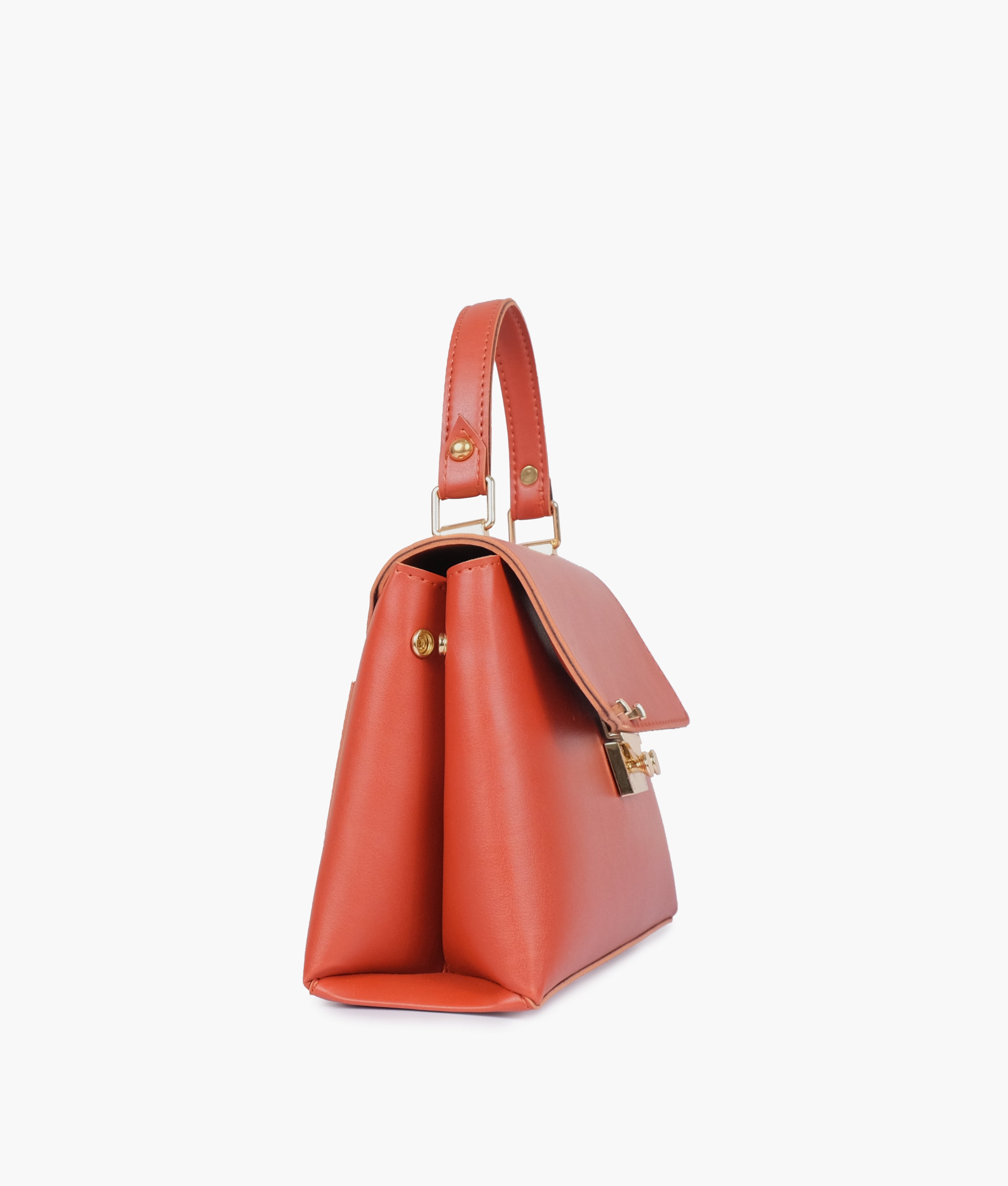 Rust mini top-handle bag