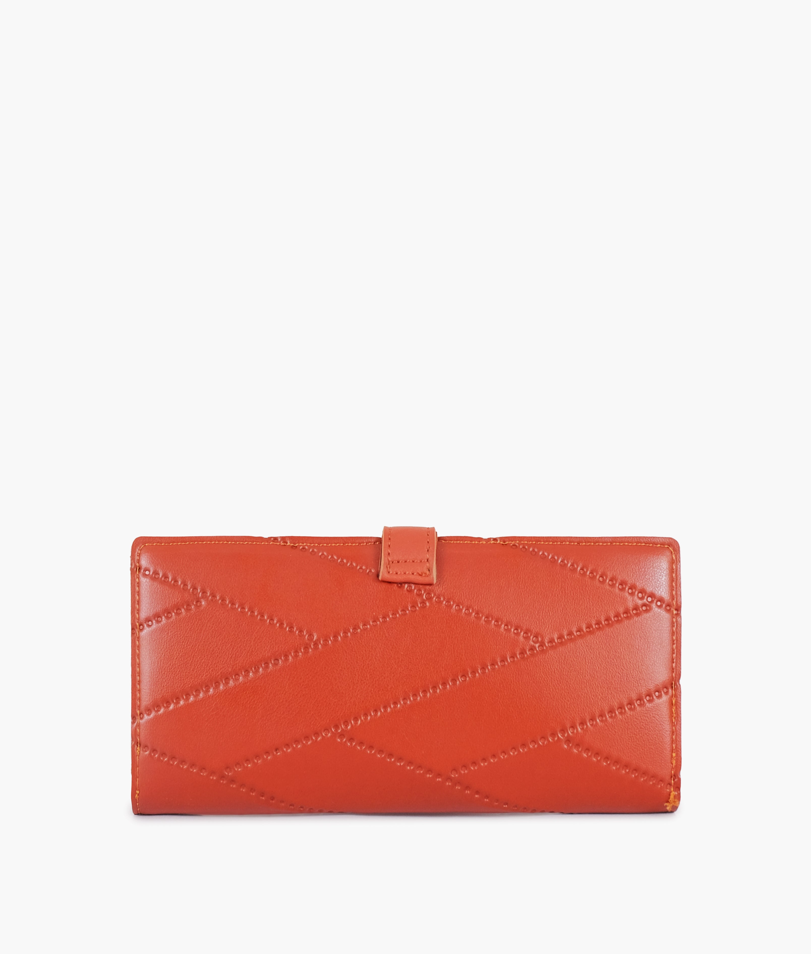 Rust quilted two-fold wallet