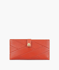 Rust quilted two-fold wallet