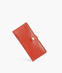 Rust quilted two-fold wallet