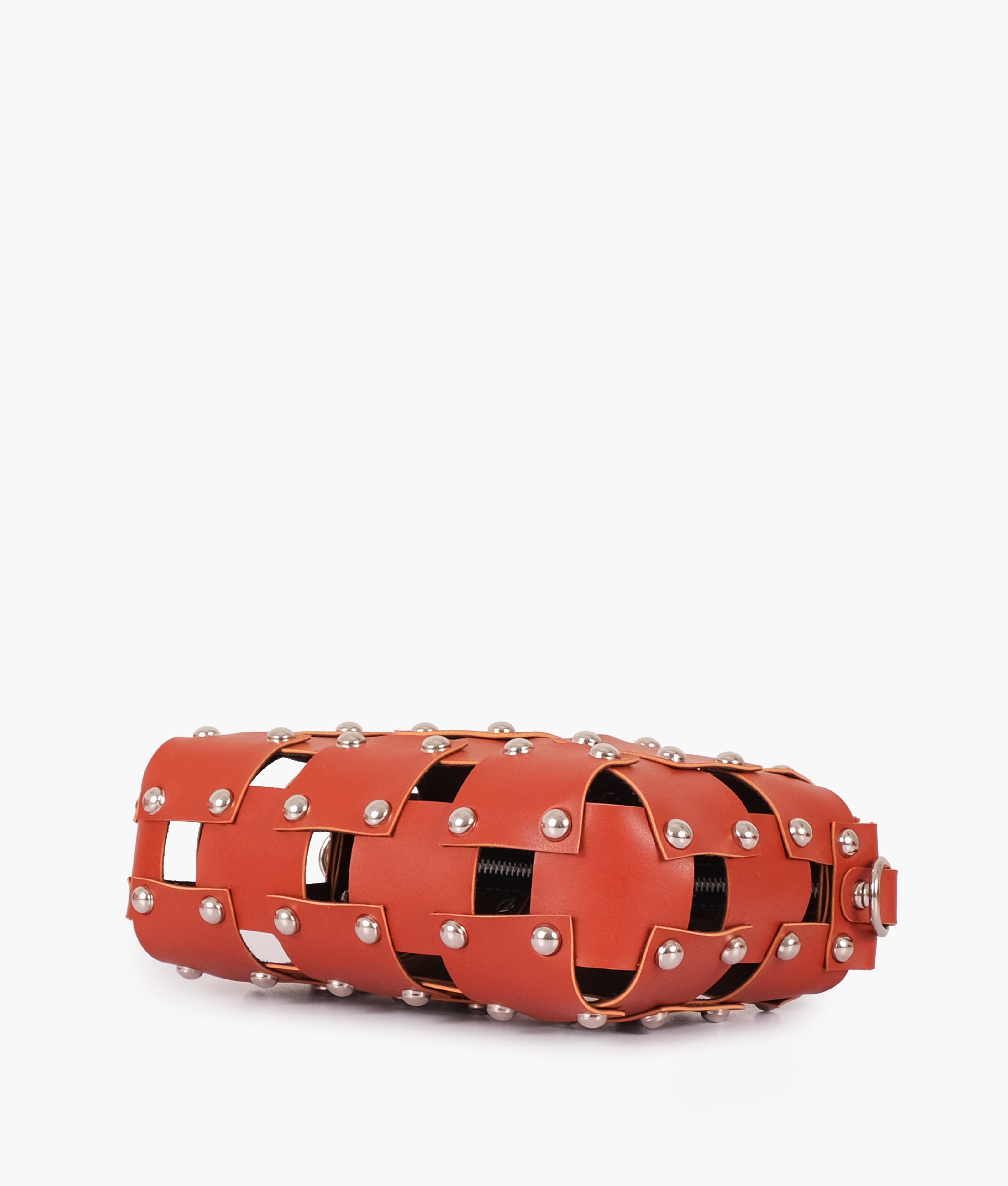 Rust rivet cross-body bag