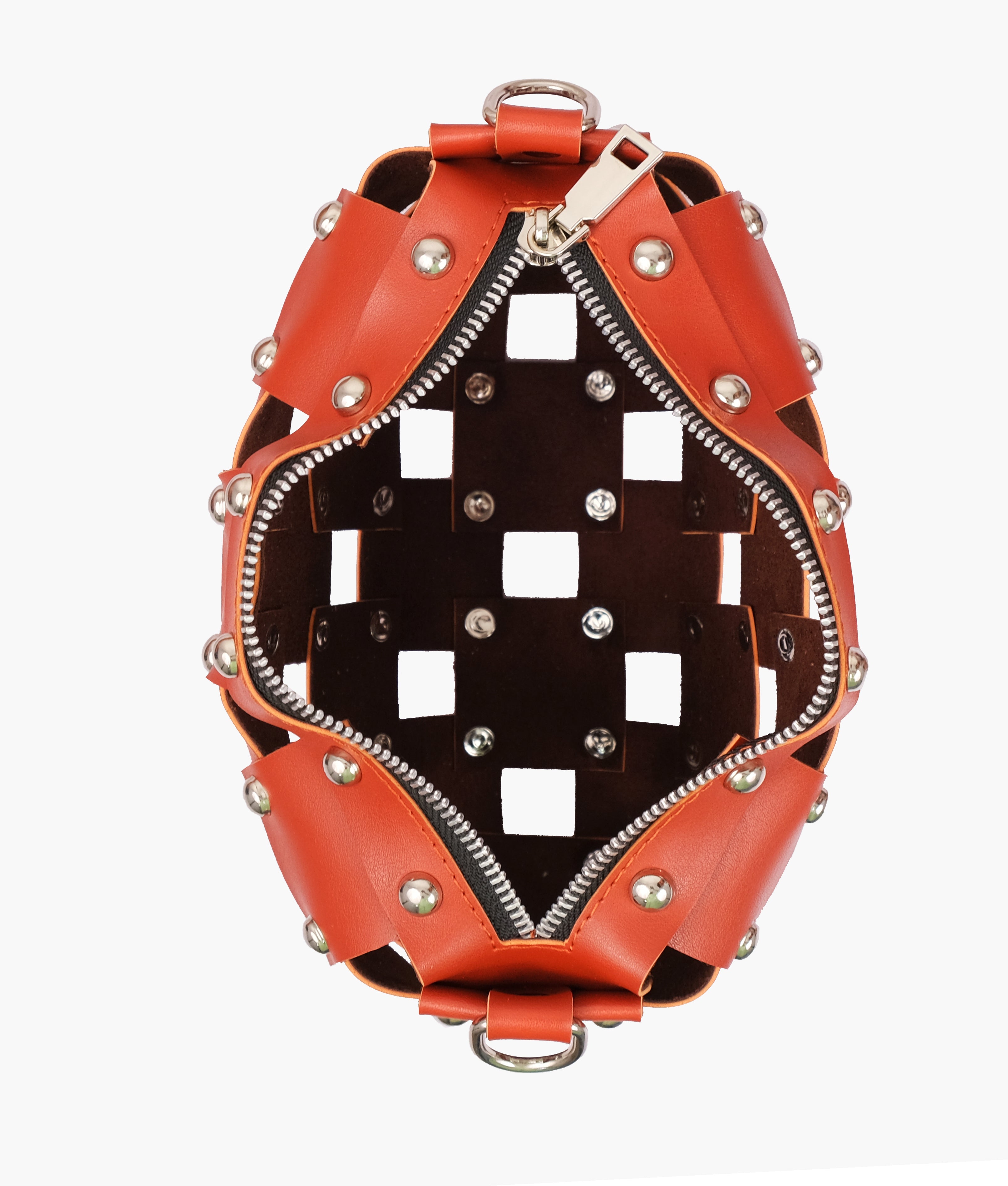Rust rivet cross-body bag