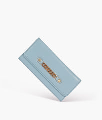Sky blue three-fold wallet